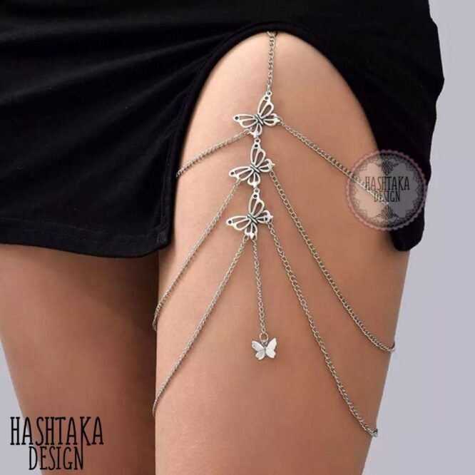 butterfly leg chain silver